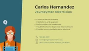 Clean Green Icon Business Card Electrician - Page 2