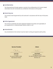 School Cleaning Contract Template - Page 3