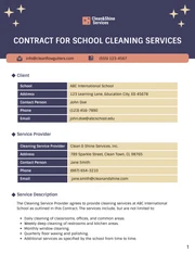 School Cleaning Contract Template - صفحة 1