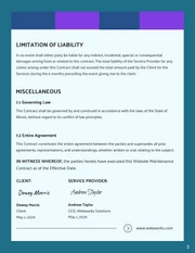 Website Maintenance Contract Template - page 5