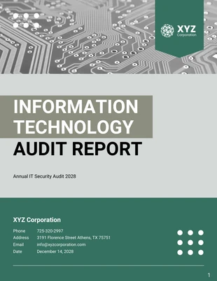 Free  Template: Information Technology Audit Report