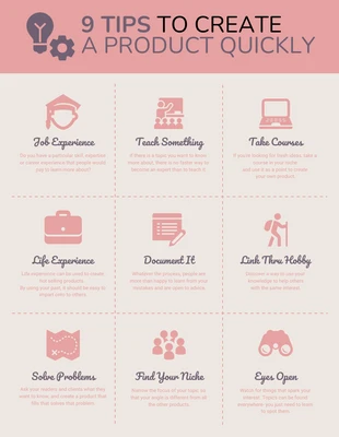 Free  Template: 9 Product Tips List Infographic