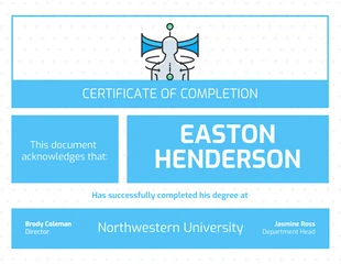 Free  Template: Blue Technology Certificate of Completion