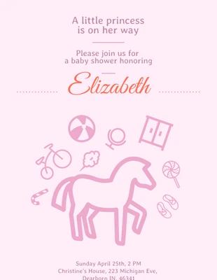 premium  Template: Invitación de baby shower rosa