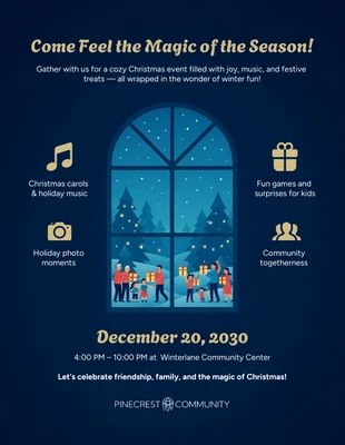 Free Template: Community Holiday Christmas Party Flyer Template