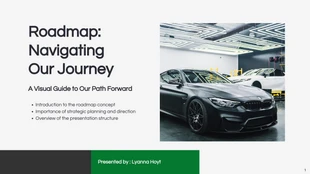 Free  Template: Dark Green and Black Roadmap Presentation