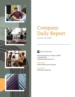 business  Template: Rapport quotidien de l'entreprise moderne