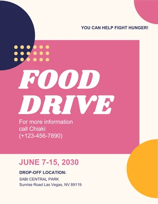 Free  Template: Cream Playful Food Drive Flyer