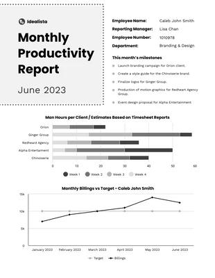 Free  Template: Productivity Report Template
