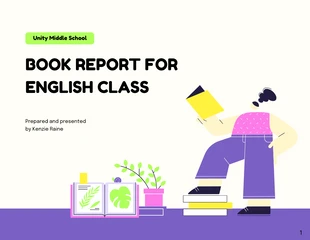 Free  Template: Yellow Pink Neon Book Report Education Presentations