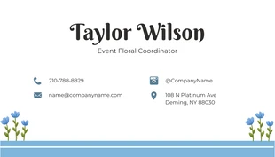 Blue Simple Floral Business Card - Pagina 2