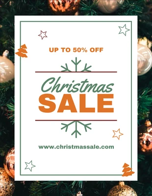 Free  Template: White Minimalist Christmas Sale Flyer