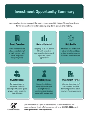 Free Template: Plantilla de una sola página de inversión