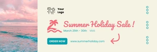 Free  Template: Light Green Simple Minimalist Beach Summer Sale Holiday Banner