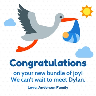 Free  Template: Simple Baby Congratulations Card