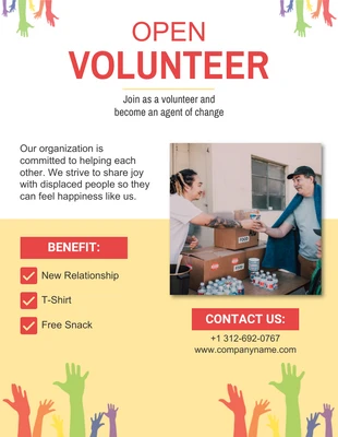 Free  Template: Volante de voluntariado moderno beige