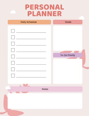 Free  Template: Pastel Colour Aesthetic Planner