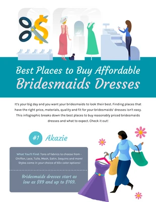premium  Template: Infografik Einkaufsliste für Brautjungfern