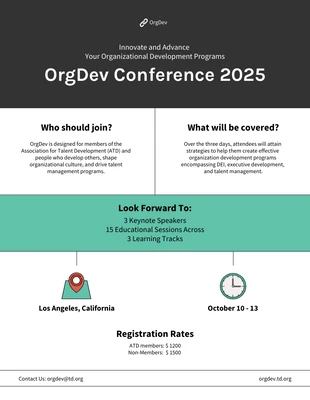 Free  Template: Organization Development Conference Infographic Template