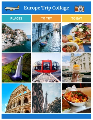 Free  Template: Sencillo collage de fotos de viajes