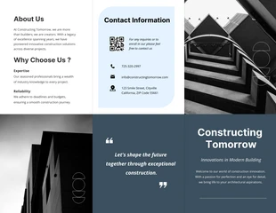 business  Template: Dark Blue Pastel Simple Minimalist Construction Brochure