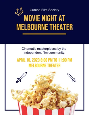 Free  Template: Movie Night Theater Flyer Template
