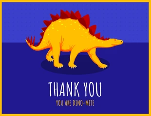 Free  Template: Biglietto di ringraziamento per dinosauri