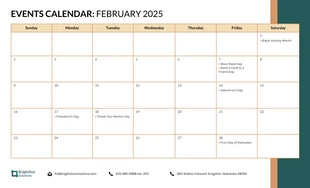 2025 Calendar Event Work Schedule Template - page 2