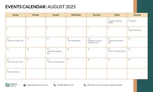 2025 Calendar Event Work Schedule Template - Page 8