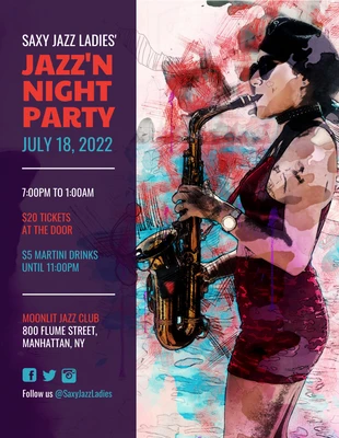 premium  Template: Folheto do evento Jazz Night Party