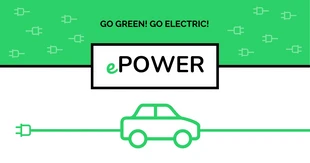 Free  Template: Electric Car LinkedIn Banner Ad