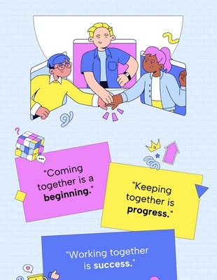 premium  Template: Póster de Citas Motivacionales sobre Trabajo en Equipo