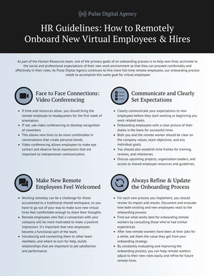 Free  Template: Onboarding von Remote-Mitarbeitern HR-Infografik