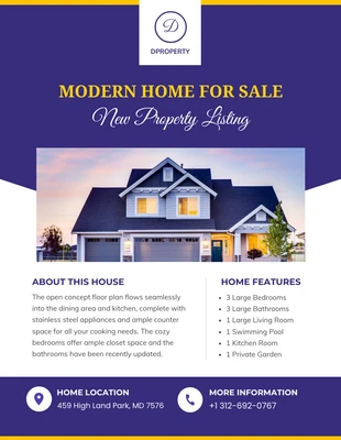 Free  Template: Minsk New Property Listing Flyer Template