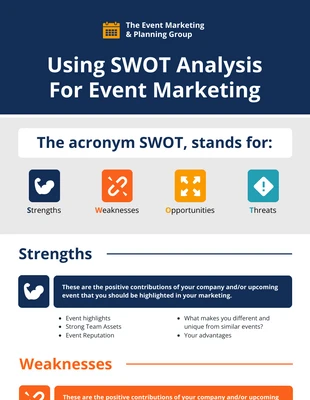 business  Template: Infographie SWOT pour le marketing événementiel