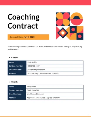 premium  Template: Coaching Contract Template