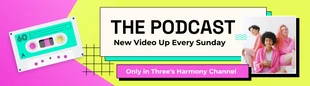 Free  Template: Pink and Yellow Pop Color Podcast Youtube Banner