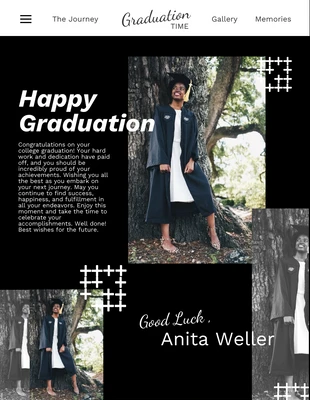 Free  Template: Black and White Graduation Poster