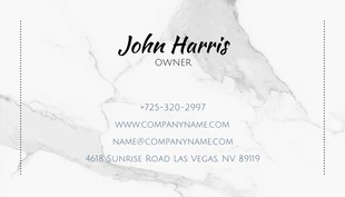 White Modern Texture Vintage Store Business Card - Pagina 2