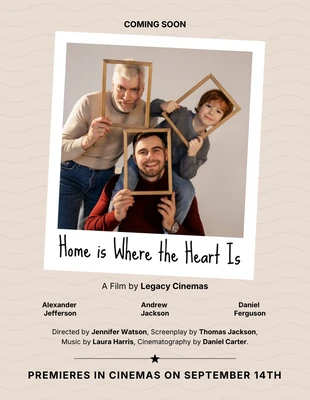 Free  Template: Familienfilm-Poster-Vorlage