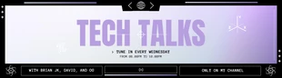 Free  Template: Tech Talk Purple Neon Podcast Banner