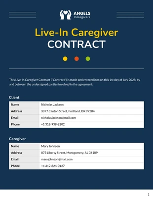Free  Template: Live-In Caregiver Contract Template