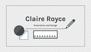 Gray Illustration Personal Business Card - Seite 2