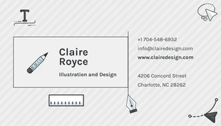 Free  Template: Gray Illustration Personal Business Card