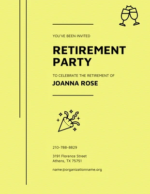 Free  Template: Elegant Yellow and Black Retirement Party Invitation