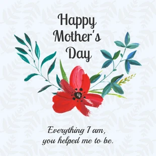 Free  Template: Cartão floral para o Dia das Mães