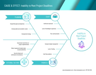premium  Template: Teal Cause and Effect Diagram Project Management