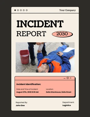 Free  Template: Black And Pink Tab Incident Report