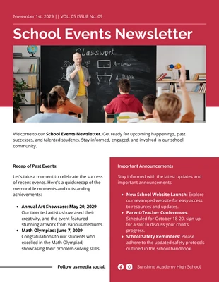 premium  Template: School Events Newsletter