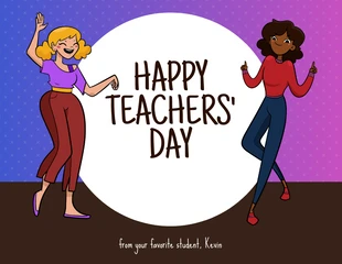 Free  Template: Gradient Happy Teachers' Day Card